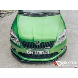 Накладка сплиттер на передний бампер на Skoda Fabia II RS